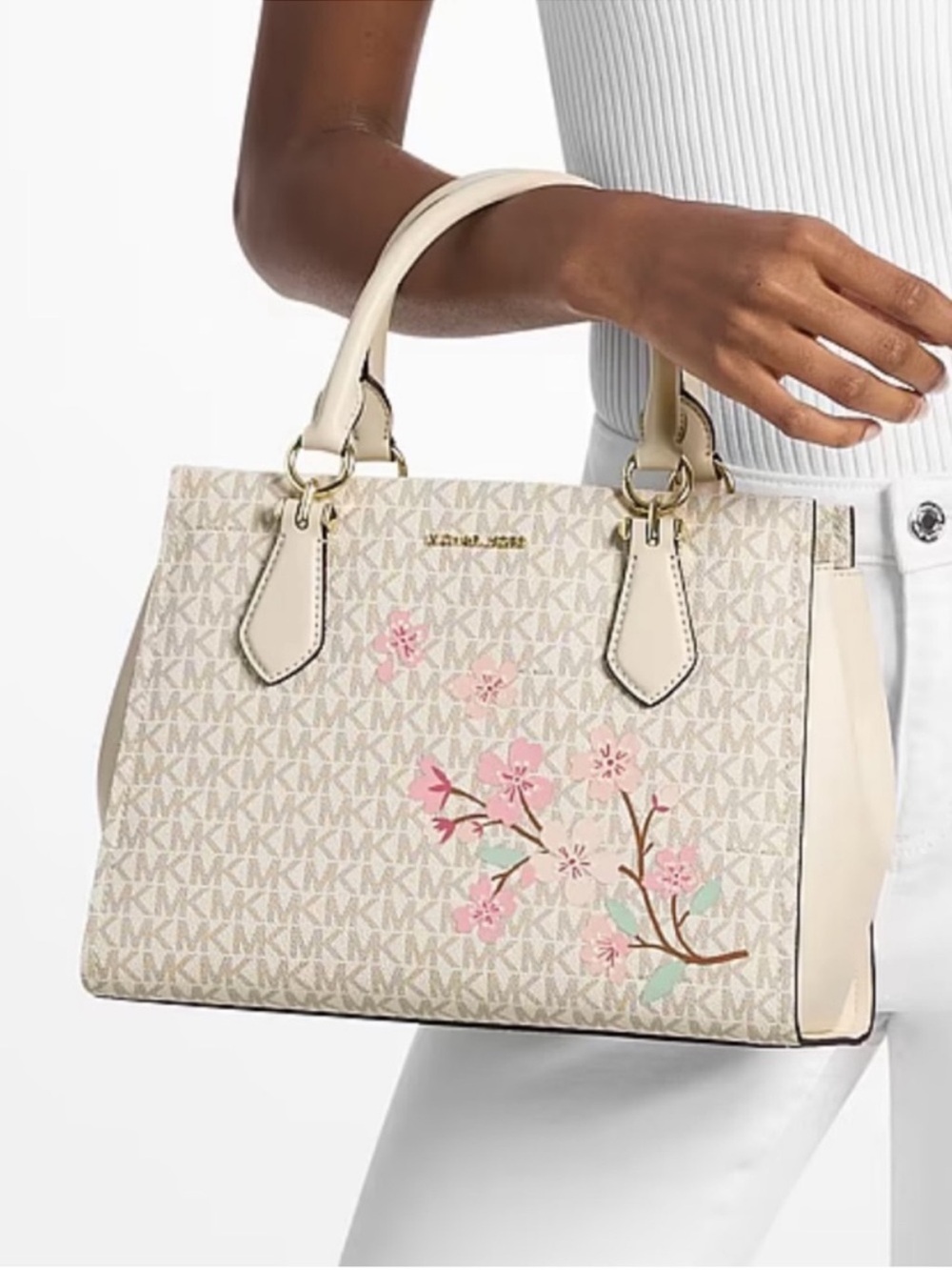 MICHAEL KORS Marilyn Md Embellished Signature Logo Satchel Crossbody - Picture 3 of 15